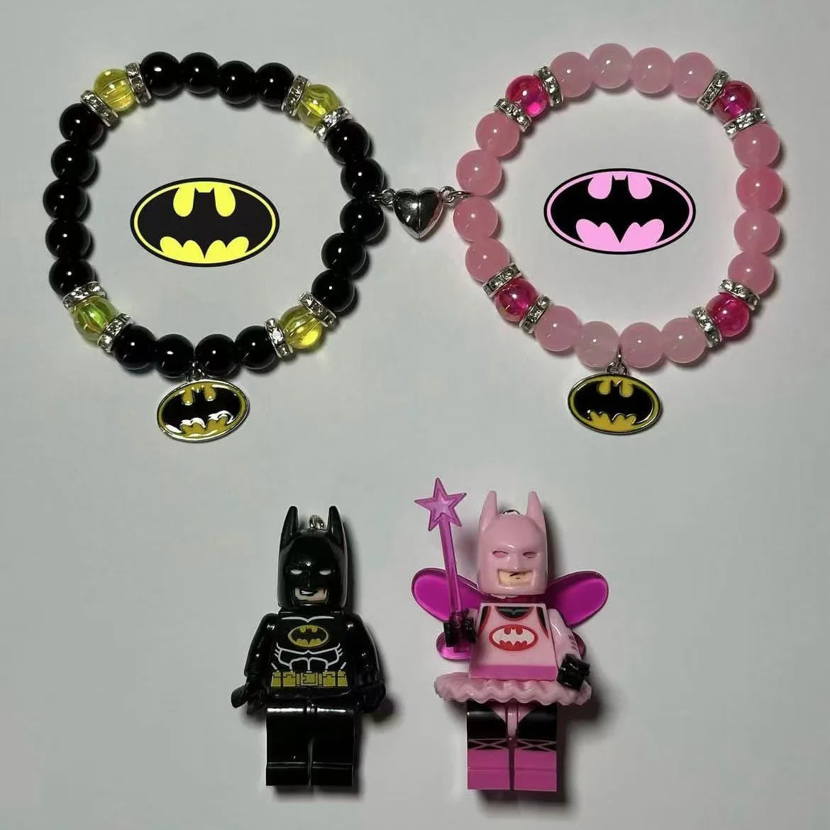 🚗🦇 Dynamic Duo Bracelet Set – Batman x Cars Inspired Couple Bracelets (2-Piece)