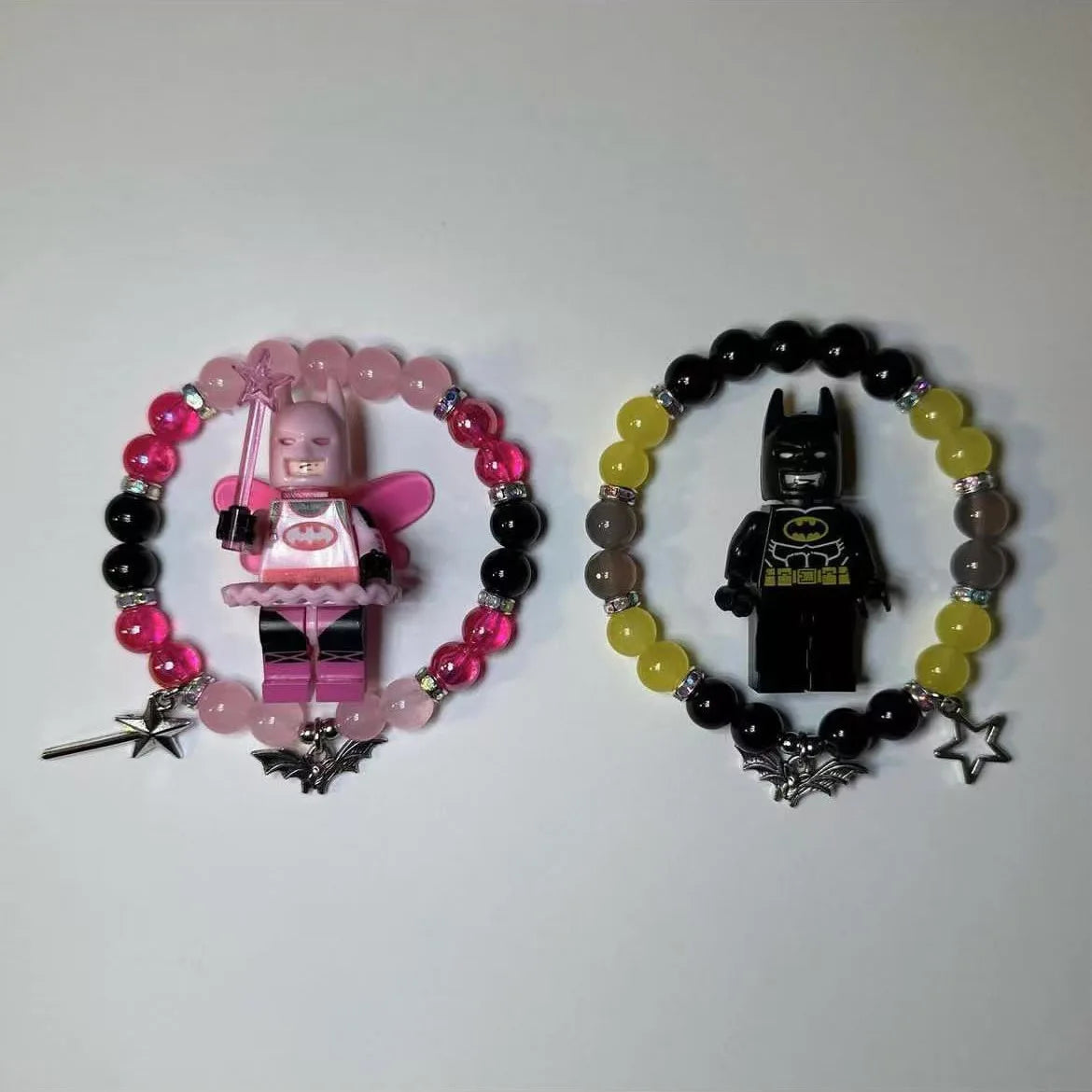 🚗🦇 Dynamic Duo Bracelet Set – Batman x Cars Inspired Couple Bracelets (2-Piece)